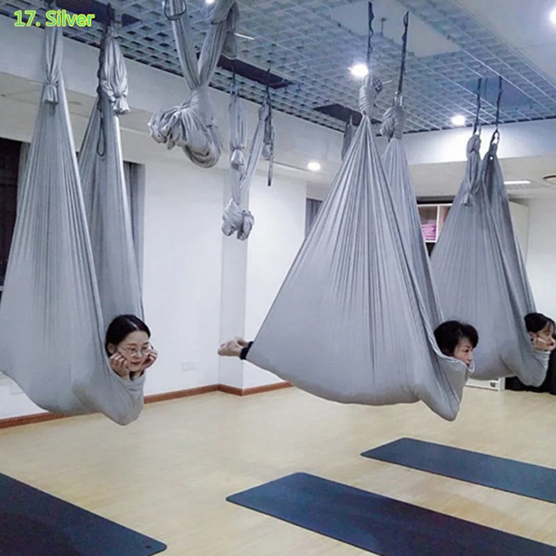 12m Aerial Silks Flying Trapeze Aerial Silk Yoga Hammock Swing GYM Home Outdoor Fitness Anti-Gravity Body Building Pilates Belt