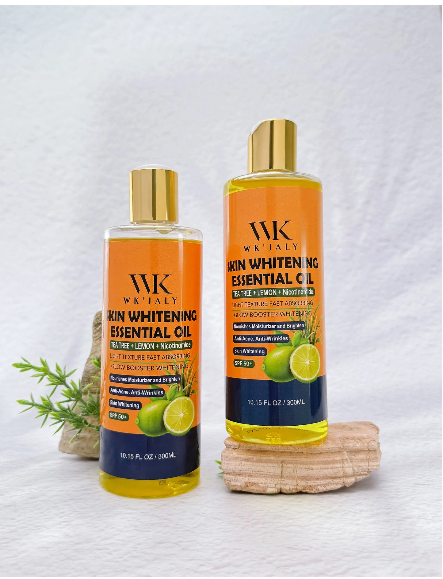 WK JALY Niacinamide Lightening Body Oil For All Skin, With Tea Tree, Lemon, Remove Acne, Fine Lines, Age Spot, Not Greasy, 300ml