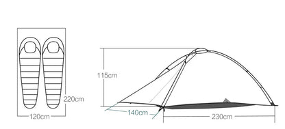 ASTA GEAR Qiusuo 2P Ultralight Tent Outdoor Camping Self-standing Tent 10D Nylon Waterproof Windproof Hiking Mountaineering
