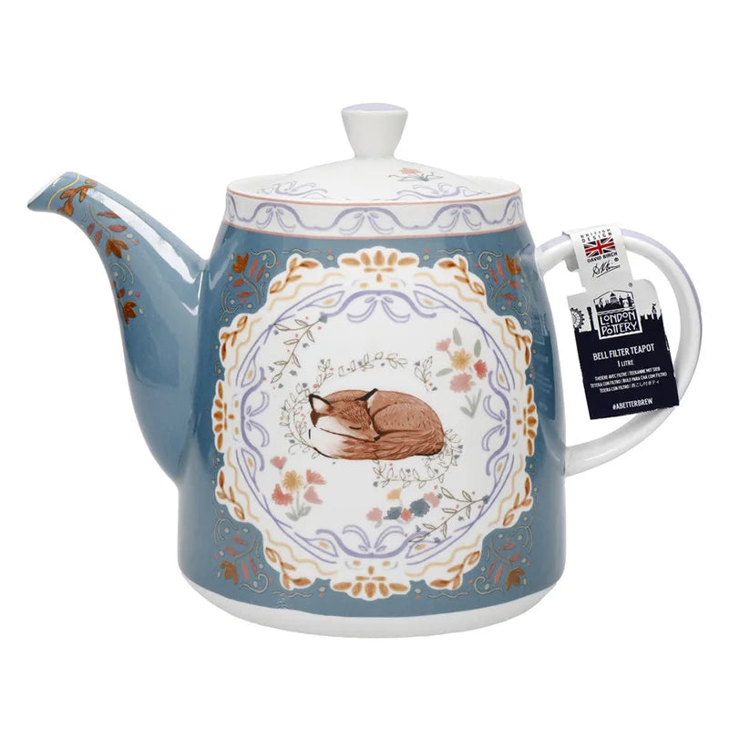 London Pottery 1 L  teapot ceramics matcha set fox tea pot tetra tea infuser kettle tea maker for girlfriend home with strainer