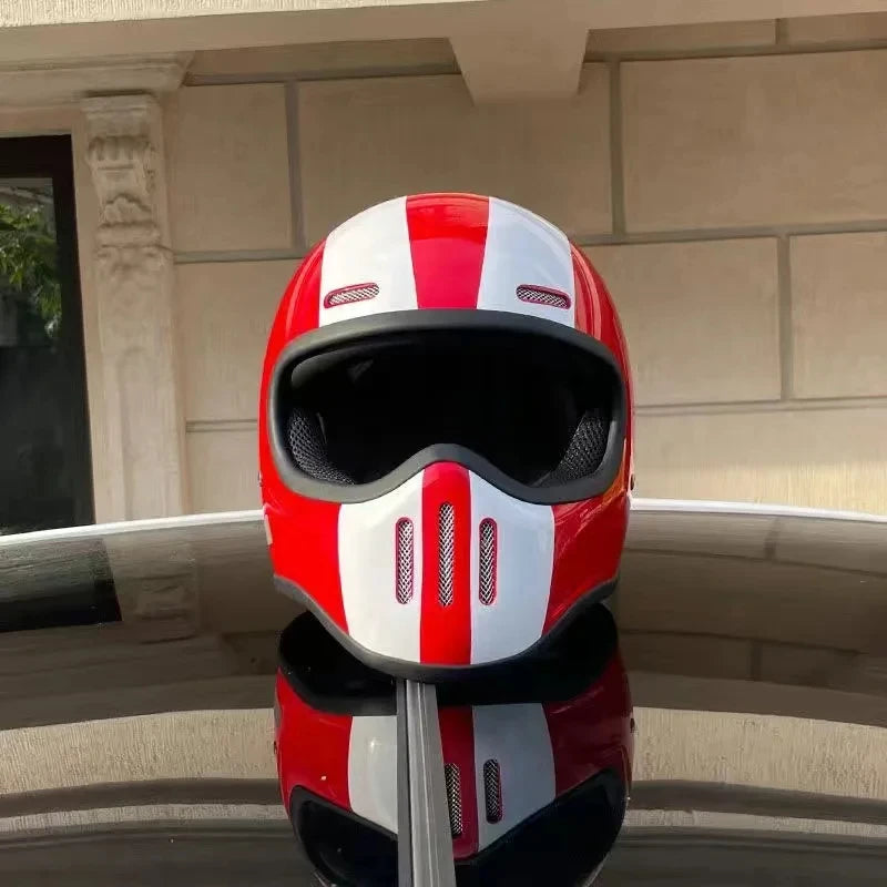 ORZ NEW Motorcycle FBR Full Face Retro Helmet Tokyo Style Motorcycle Casco Moto Japan TT Helmets Fiberglass With Clear Visor