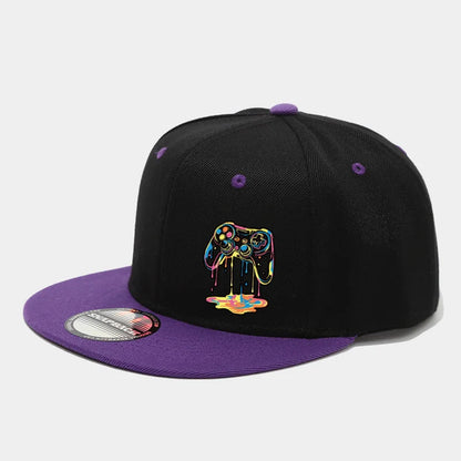 1PC two-color block hip-hop cap for men and women, American casual and versatile flat-brimmed baseball cap