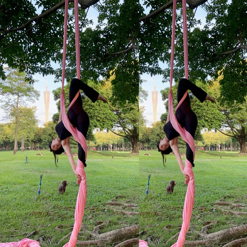 12m Aerial Silks Flying Trapeze Aerial Silk Yoga Hammock Swing GYM Home Outdoor Fitness Anti-Gravity Body Building Pilates Belt