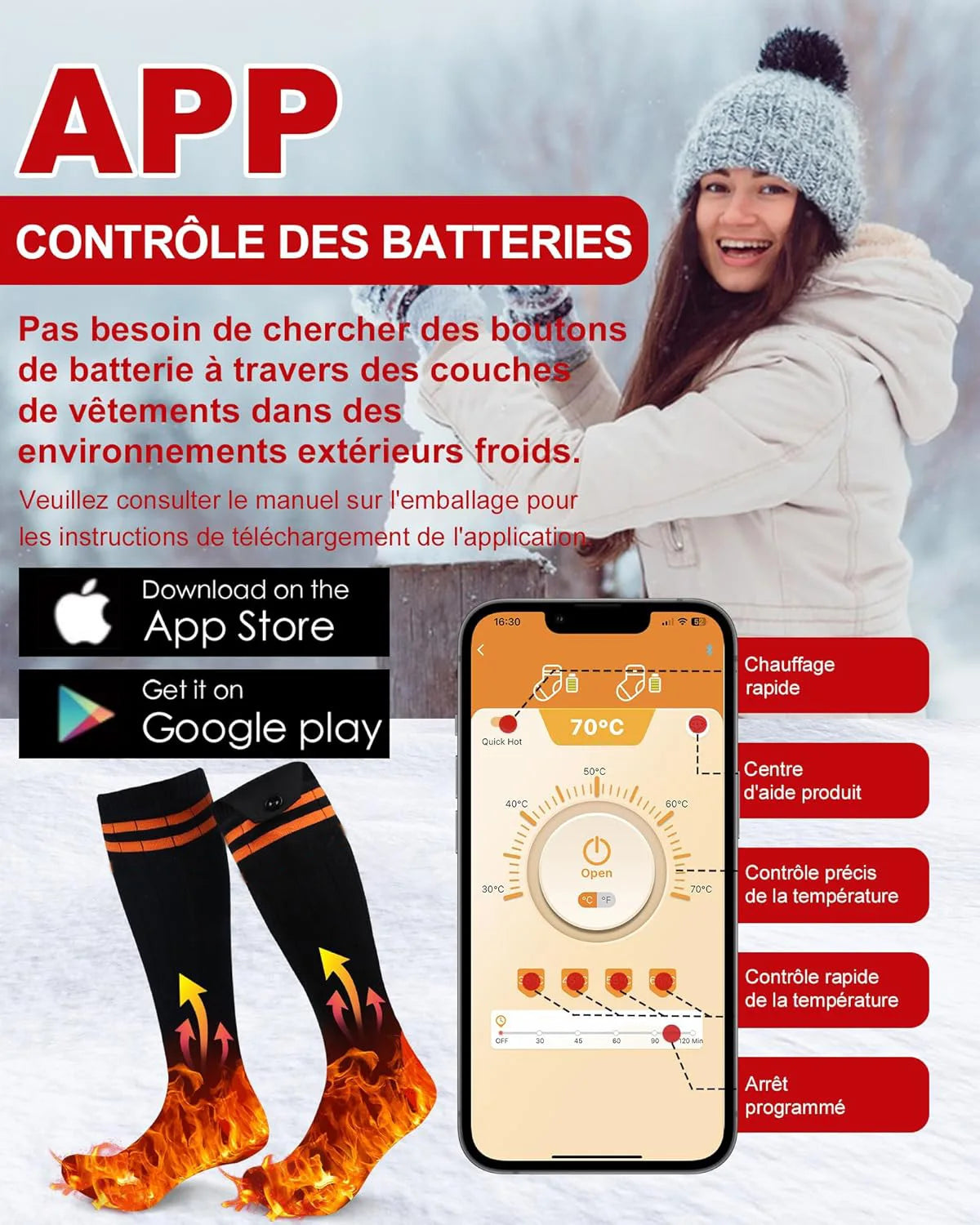 Winter Heated Socks Warm Ski Electric Heating Thick Soft Stockings Unisex For Outdoor Thermal Hunting Camping Warmer