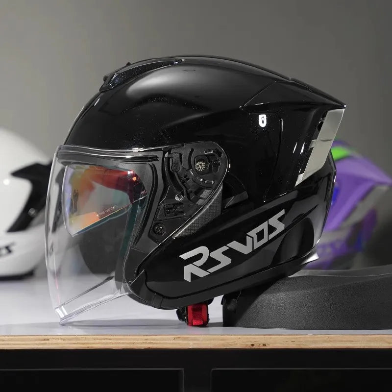 RSV DOT Motorcycle Helmet Double Visor 3/4 Half Helmets Scooter Casco Moto for Men Women Capacete Motorcycle Street Bike Gear