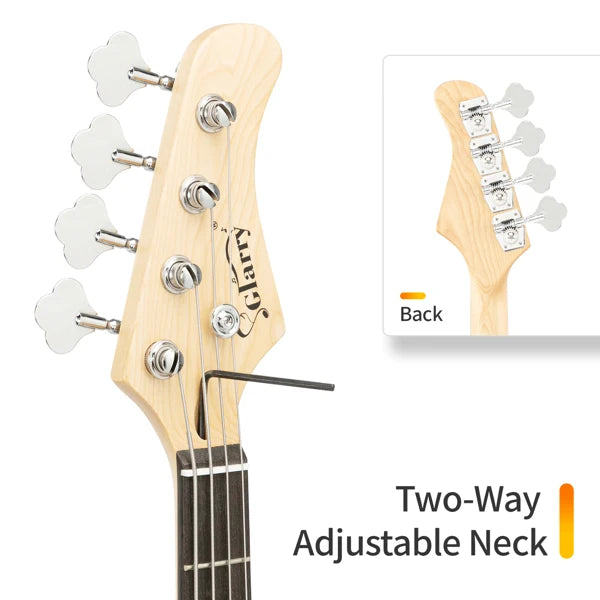 Electric Bass Guitar 4 Strings 20 Frets Electric Bass Set Electric Bass with Belt Cable and Wrench Tool