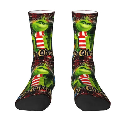 Cartoon Grinchh Xmas Socks Men's Women's Funny Happy Christmas Socks Hip Hop Spring Summer Autumn Winter Socks Gift