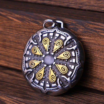 Vintage Vegvisir Viking Compass Pendant Necklace for Men Stainless Steel Fashion Nordic Amulet Beaded Necklace Jewelry Wholesale
