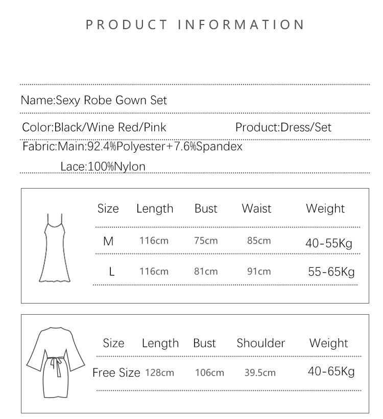 REBEYULI Brand Sexy Sleepwear Women 2026 Autumn Lace Sweet Solid Night Dress Long Soft Comfortable Velvet Robe Gown Sets Women