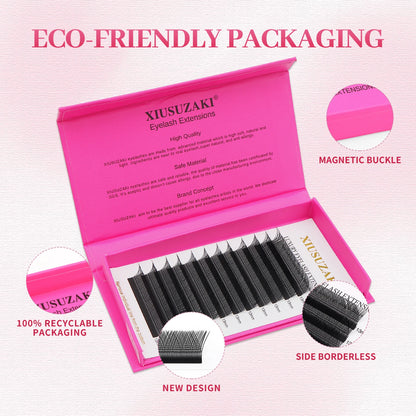 XIUSUZAKI YY Shape Black Brown Eyelashes Extensions Two Tips 2D YY False Lashes Natural Premade Volume Fans Individual Lashes