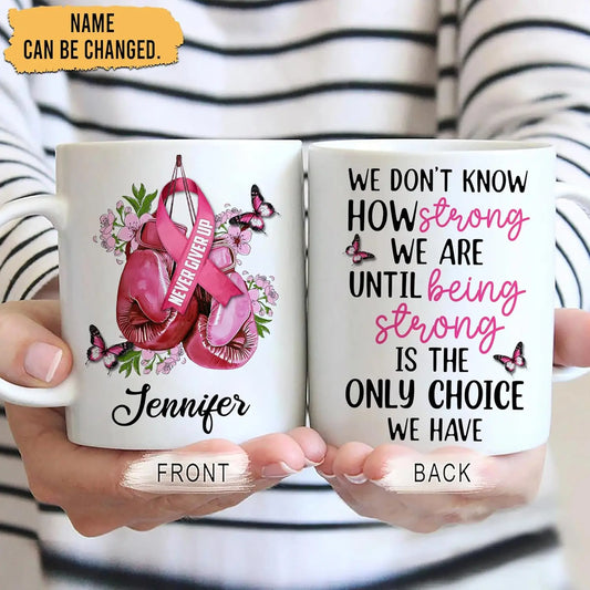 Personalized Breast Cancer Awareness Mug Gifts for Women - Birthday Christmas Gifts For Breast Cancer Warriors Survivors
