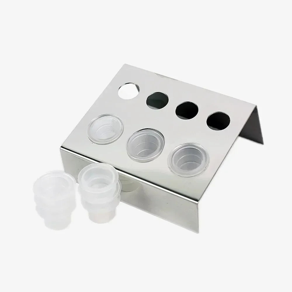 7/8/21Holes Tattoo Ink Cup Holder Stand Tattoo Tool Pigment Black Container Makeup Accessories for Body Art Supplies