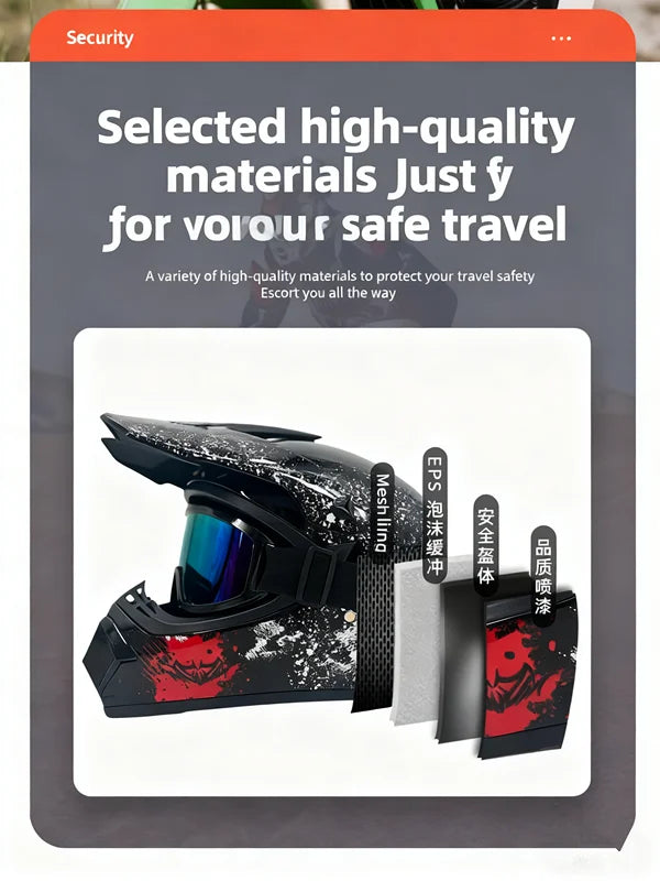 High Quality Motorcycle Off Road Racing Helmet ATV Forest DH Mountain Bike Full Helmet DOT Approved