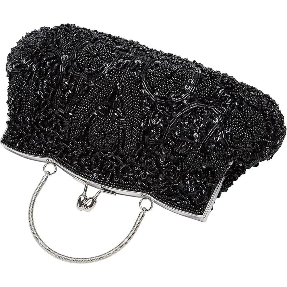 Fashion Retro Women Evening Bags Beaded Ladies Clutch Purse Shoulder Chain Wedding Party Women's Handbag Purses and Handbags