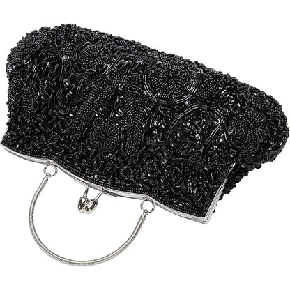 Fashion Retro Women Evening Bags Beaded Ladies Clutch Purse Shoulder Chain Wedding Party Women's Handbag Purses and Handbags