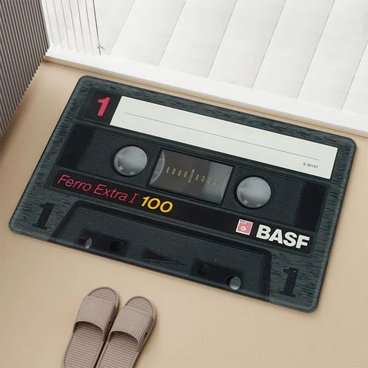 Vintage Cassette Music Tape Mat for Hallway Prayer Rug Carpets Living Room Carpet Rugs Doormat Entrance Door Home Bath Foot Mats