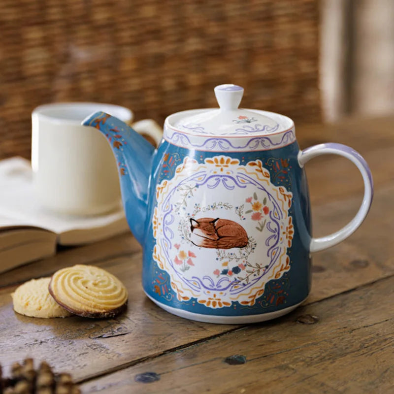 London Pottery 1 L  teapot ceramics matcha set fox tea pot tetra tea infuser kettle tea maker for girlfriend home with strainer