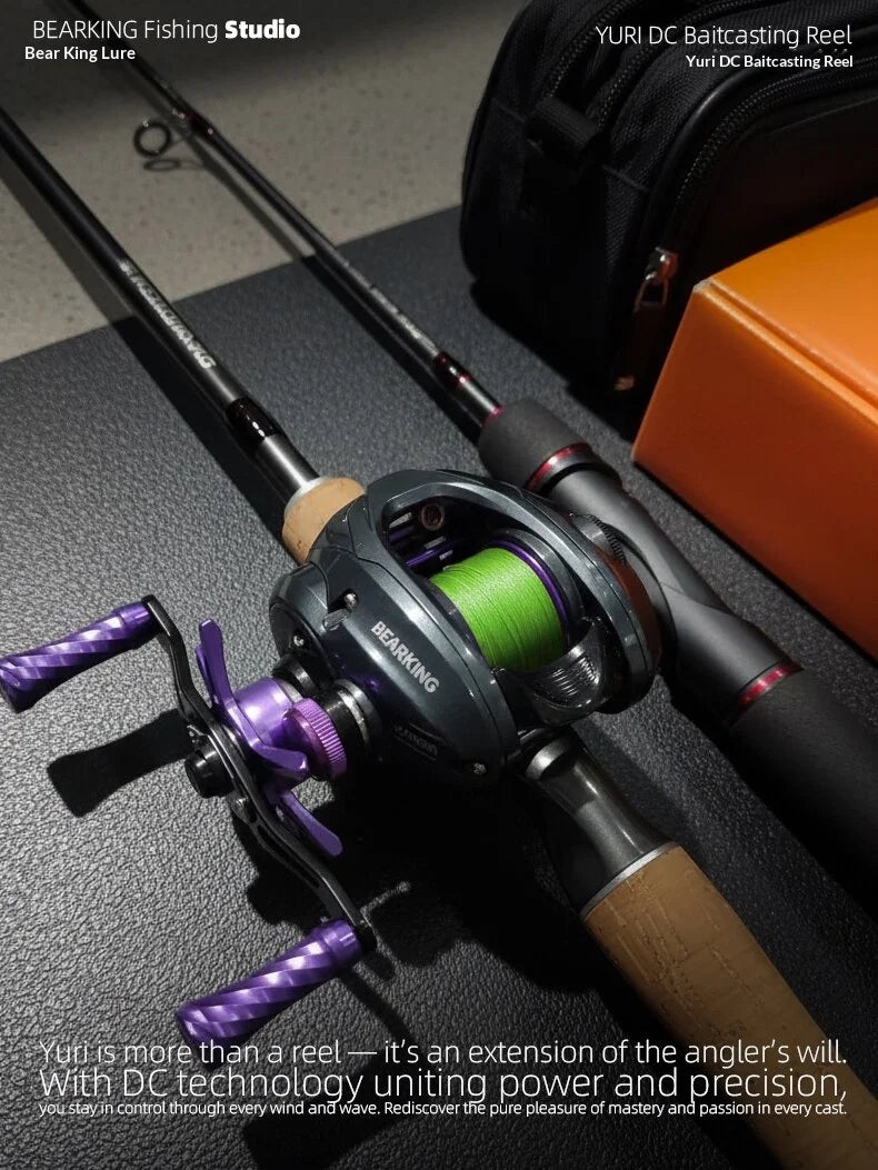 BEARKING YURI-DC Baitcasting Reel 5+1BB 7.1:1 158g Carbon Frame G1 Aluminum Gear Intelligent DC Brake Felt Drag Washer