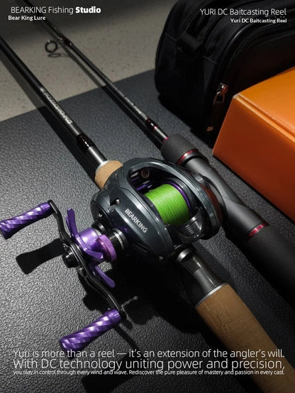 BEARKING YURI-DC Baitcasting Reel 5+1BB 7.1:1 158g Carbon Frame G1 Aluminum Gear Intelligent DC Brake Felt Drag Washer