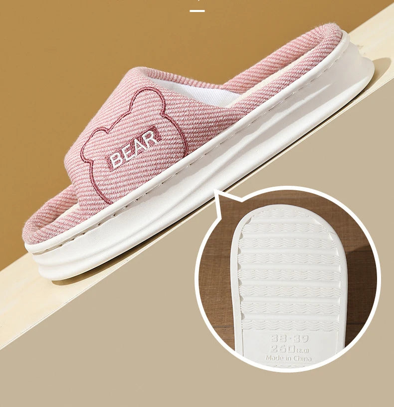 Platform Women's Slippers Flats Indoor Spring Summer Luxury Designer Shoes Girls Casual Soft Sole Cartoon Home Slides Elegant