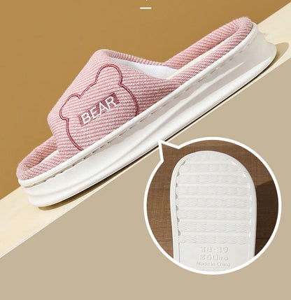 Platform Women's Slippers Flats Indoor Spring Summer Luxury Designer Shoes Girls Casual Soft Sole Cartoon Home Slides Elegant