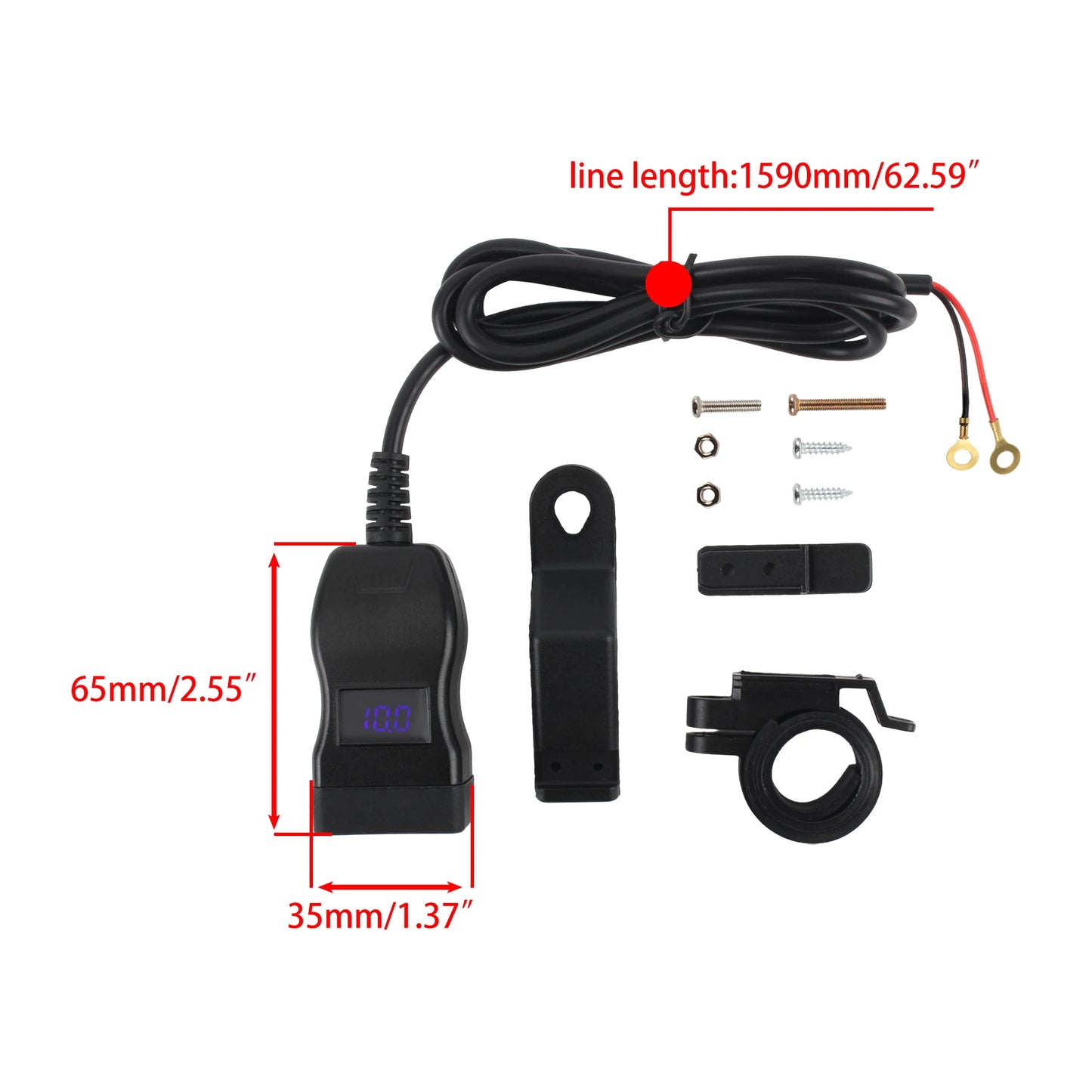PD QC3.0 Motorcycle USB Fast Charger 12V Power Supply Adapter 60W Handlebar USB Type C Socket with Switch Voltmeter Waterproof