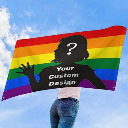 Custom Personalized Rainbow Lgbt Pride Flag, Design Your Photo for Christmas Decor Party University Dorm Bedrooms 3x5 with 4G