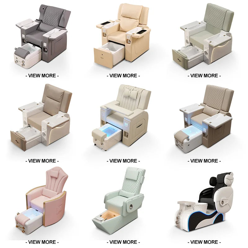 White Luxury Foot Massage Chair With 4 Sets of Simulation Massage Sofa 180 Degrees Spa Manicure Pedicure Chair
