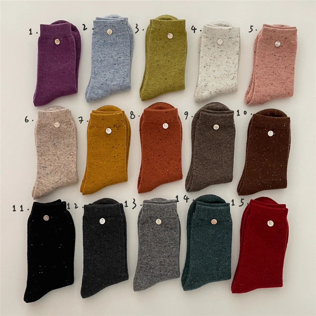 SP&CITY Colored Dotted Sheep Woolen Socks Women's Winter Warm Keeping Middle Tube Socks Casual Thick Korean Fashion Stockings