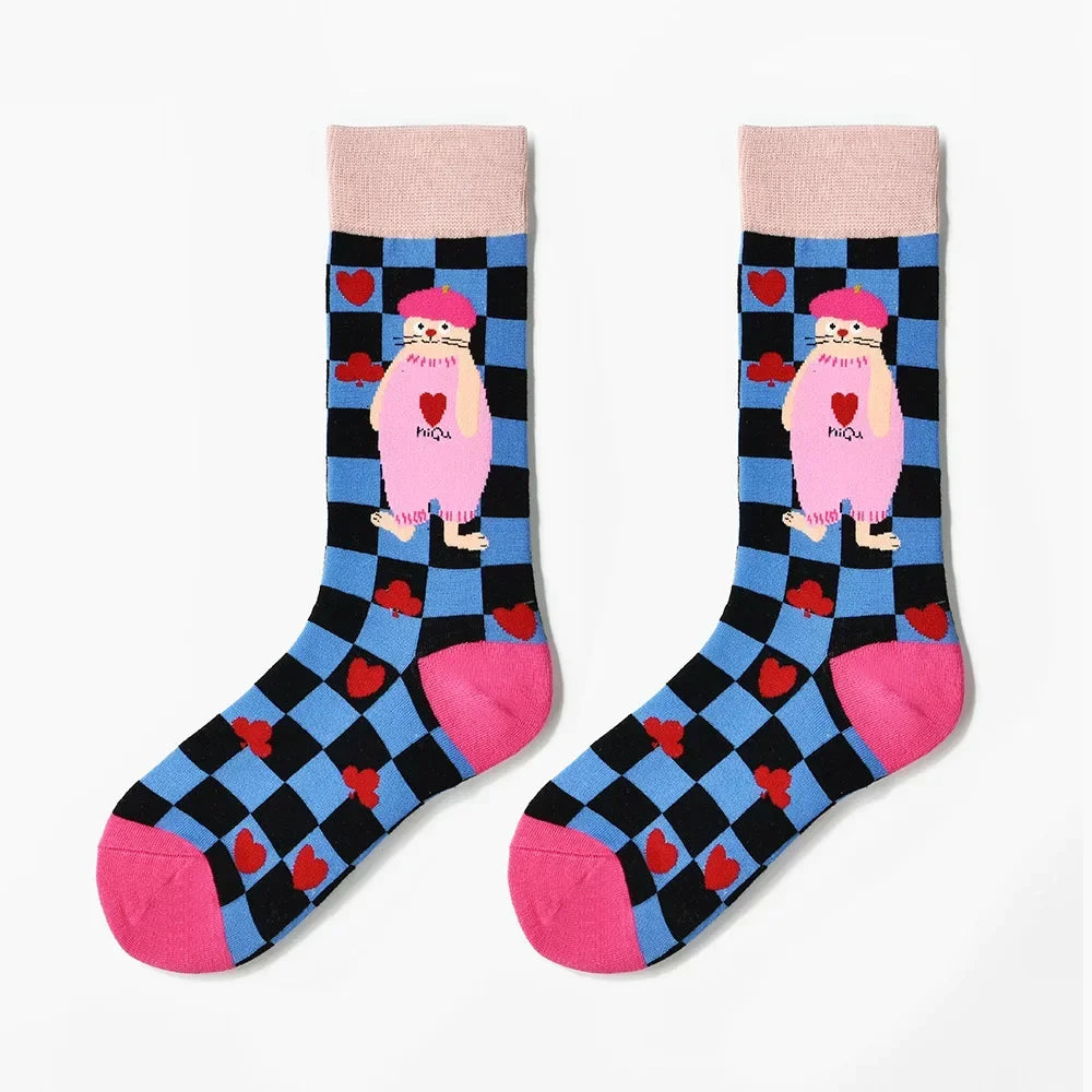 2024 Autumn and winter new socks female French plant series in high tide women's socks  designer socks