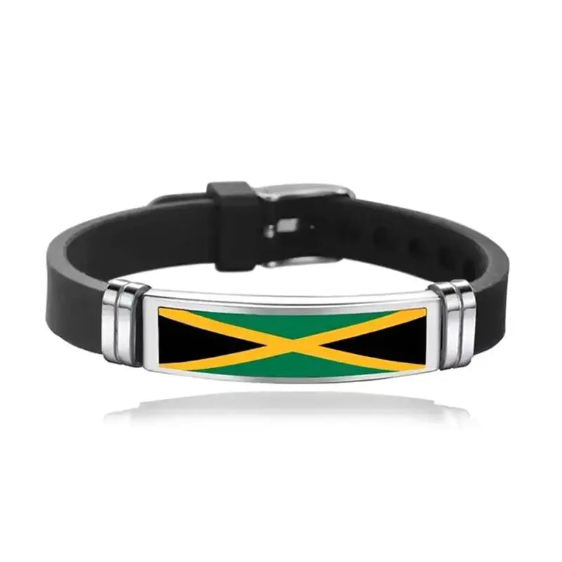Fashion National Flag Bracelet USA France Canada Flags Bangle Adjustable Silicone Sports Bracelets Wristband For Men Jewelry