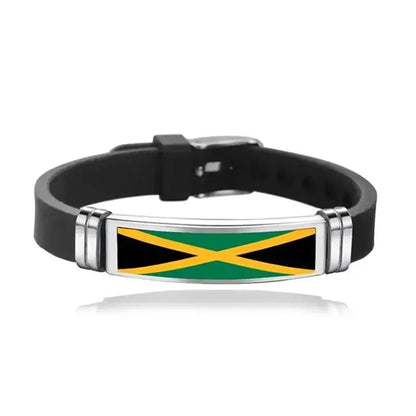 Fashion National Flag Bracelet USA France Canada Flags Bangle Adjustable Silicone Sports Bracelets Wristband For Men Jewelry