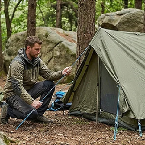 Rope Tying Tool And Tensioner with Roller Tensioner,  Heavy-Duty Retractable Buckle with Accessory Rope, Suitable for Camping