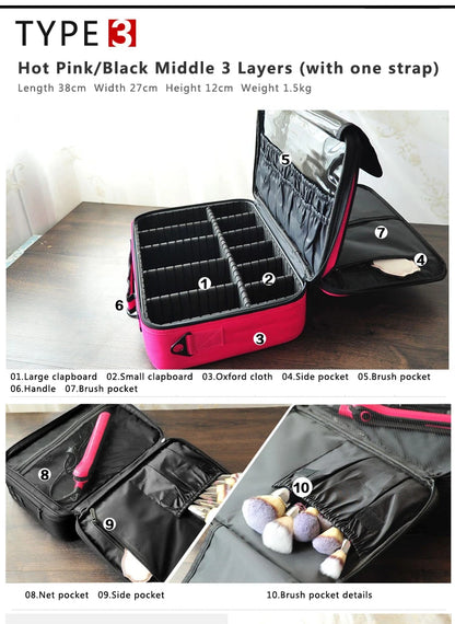 New Oxford Cloth Makeup Bag For Women Professional Large Capacity  Travel Cosmetic Case