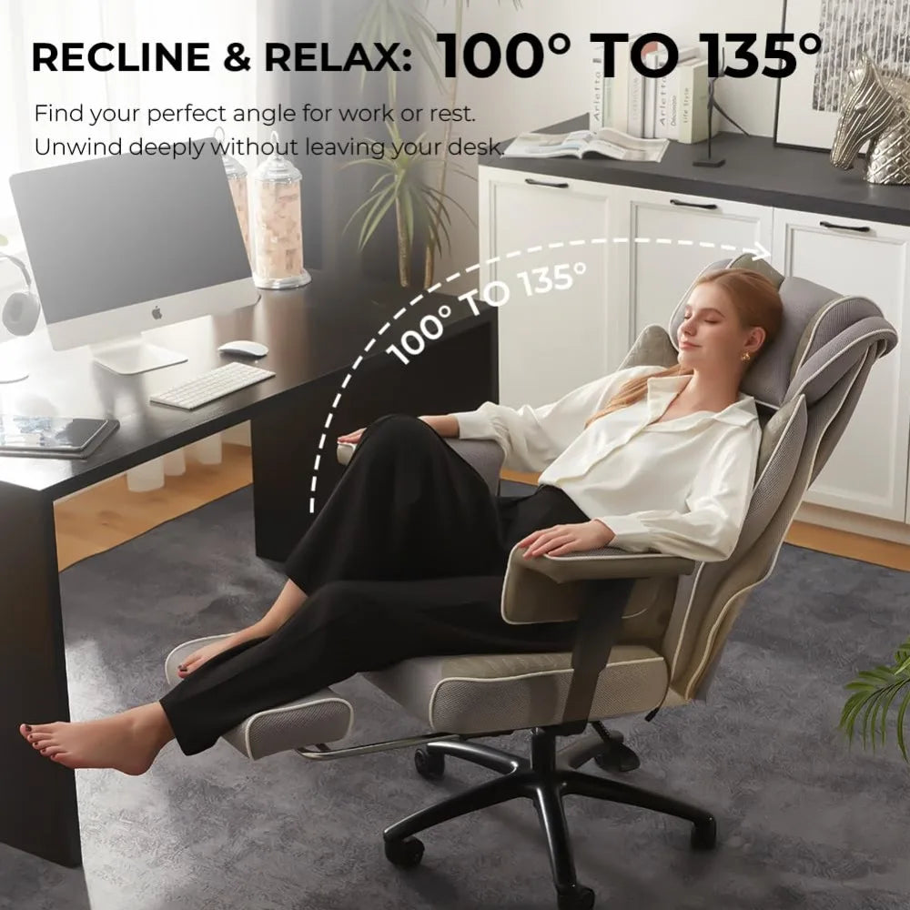 Big and Tall Office Chair with Massage Lumbar Support,Executive Office Chair with Wide Thick Seat Cushion and, Customized