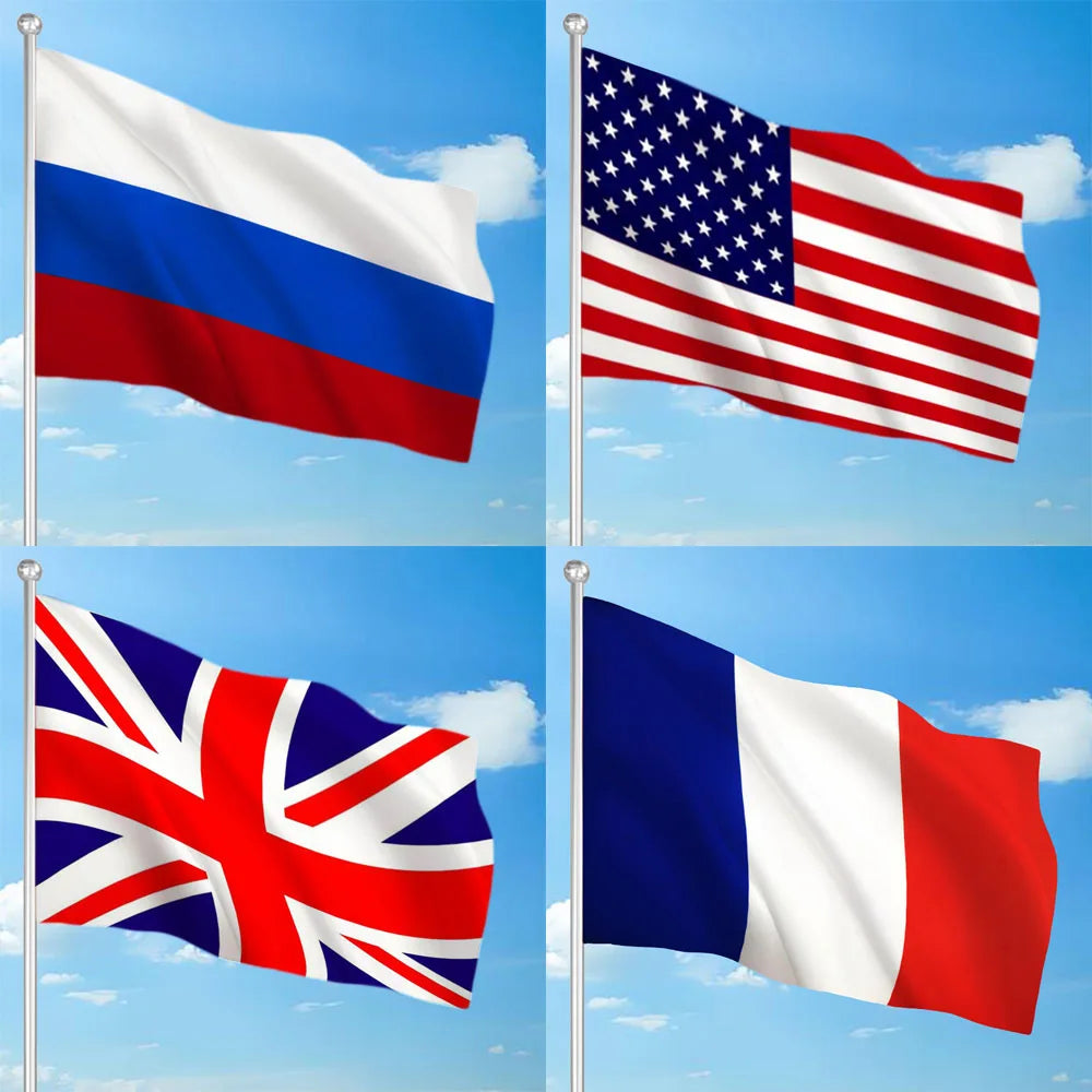 3ftx5ft France United States American USA russian german UK Great Britain Flag 150x90cm custom national flags Country Banner