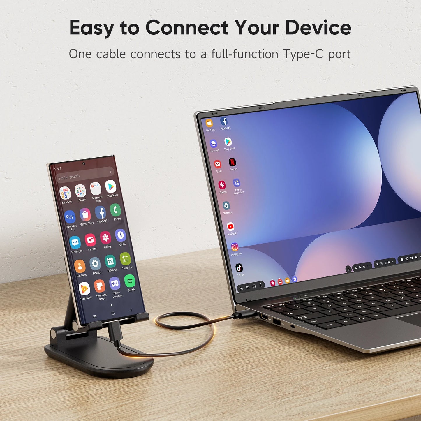 Dopesplay 14.1 inch Portable Lapdock Monitors with Keyboard For Samsung Steam DeX HDR 1200P IPS Laptop External Screen Extender