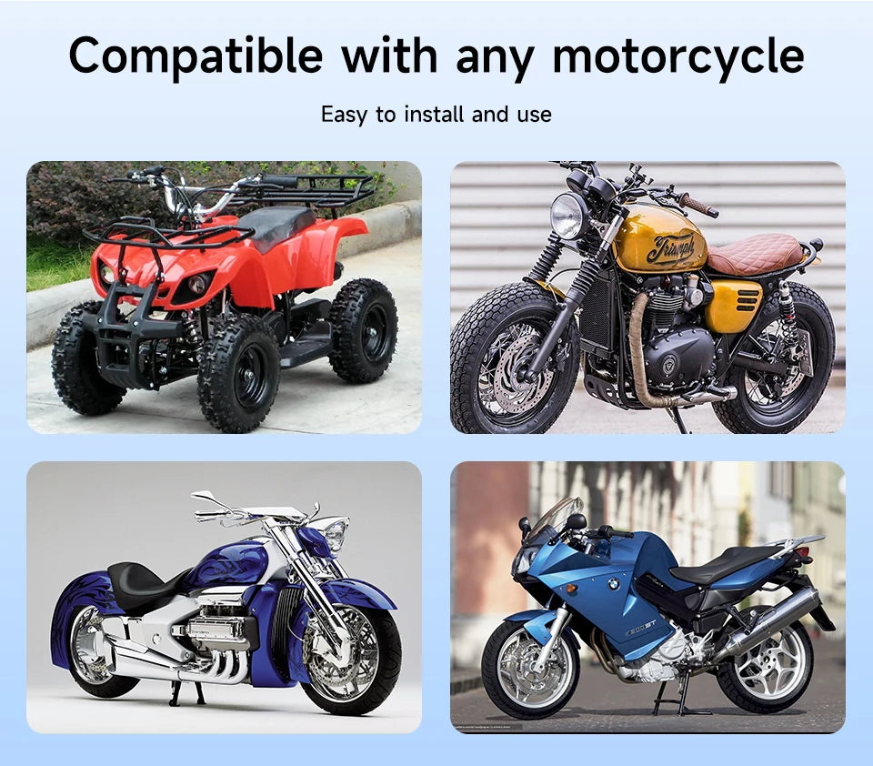7-inch motorcycle navigation screen, Ipx 6, 1024 x 600, wireless automatic monitor, Android, Apple Carplay