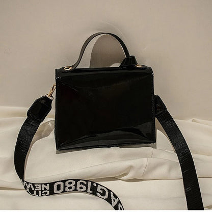 Bright Leather Kelly Bag - Printed Shoulder Crossbody Purse, Women's Easy-to-Match Fashion Handbag