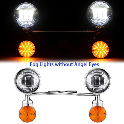 Motorcycle Driving Passing Spotlight Light Bar & Turn Signals Lamp Kit for Harley Davidson/Honda/Suzuki/Kawasaki