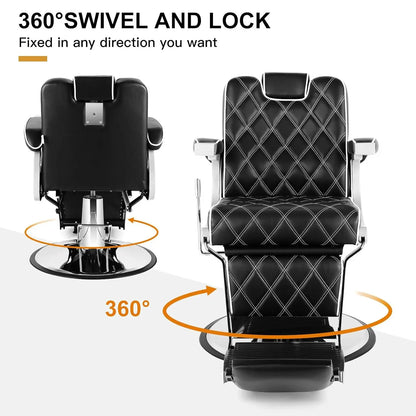 All Purpose Barber Wide Backrest Reclining Salon for Hair Stylist Tattoo Makeup Chair for Salon, Customized