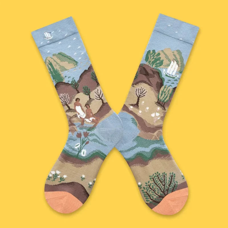 2024 Autumn and winter new socks female French plant series in high tide women's socks  designer socks