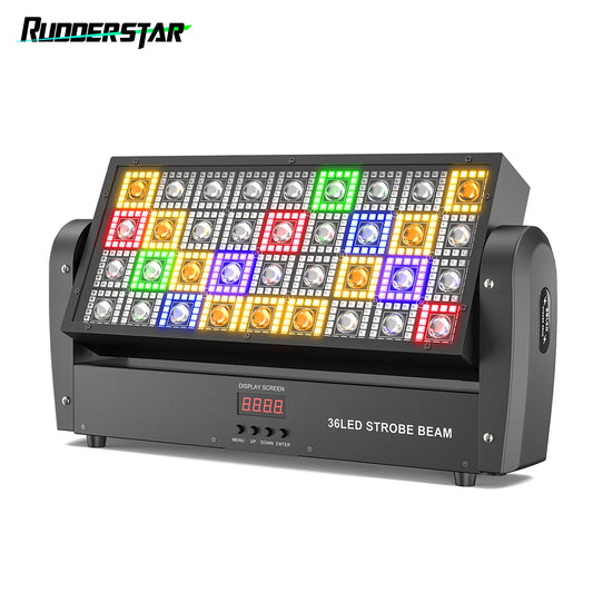 200W 36LEDs Strobe Beam Lights Color Mixing Stage Lighting Effect Projector Running Show Lights Washer Light for DJ Disco Party