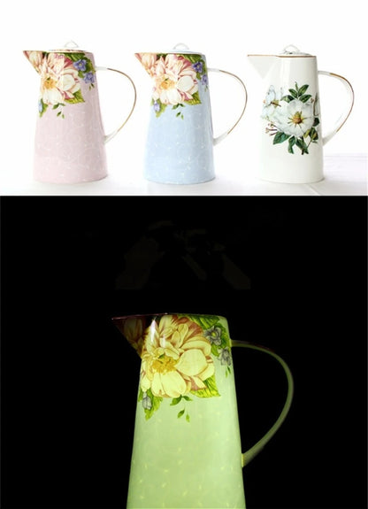 European Bone China Teapot, English Afternoon Tea Cup Set, High-Grade Porcelain Coffee Pot, Heat Resistant Kettle, 1000ml