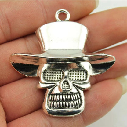30Pcs/Bag 10 Styles Antique Silver Color Skull Skeleton Charms Pendant Diy Jewelry Accessories For Jewelry Making