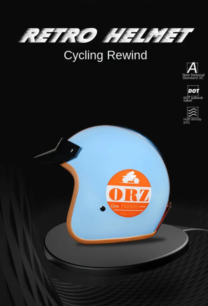 Retro semi-open motorcycle helmet cross-country motorcycle accessories motorcycle helmet 3/4 retro helmet in winter