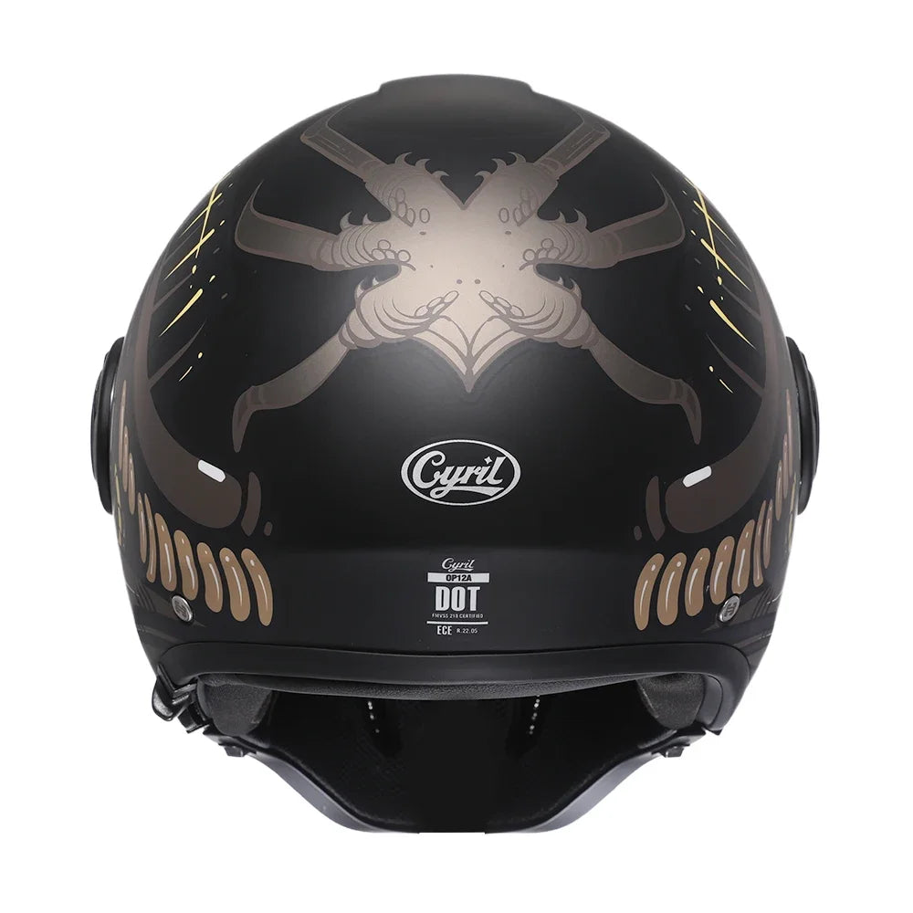 Modular Motorcycle Helmet Full Face Open Face Retro Helmets DOT ECE APPROVED CYRIL OP12A Capacete De Moto Masculino