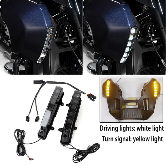 Motorcycle Fairing Undercover Turn Signal Daytime Running Light Integrated Design  For Harley Touring CVO Street Road Glide 23up