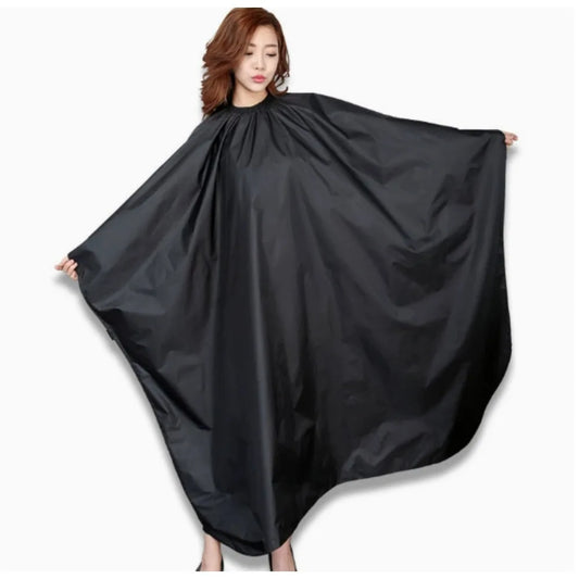 Black Hairdressing Coat Anti-fouling Neckline Hairdress Gown with Buckle Haircut Cloth for Barbershop Styling Capes
