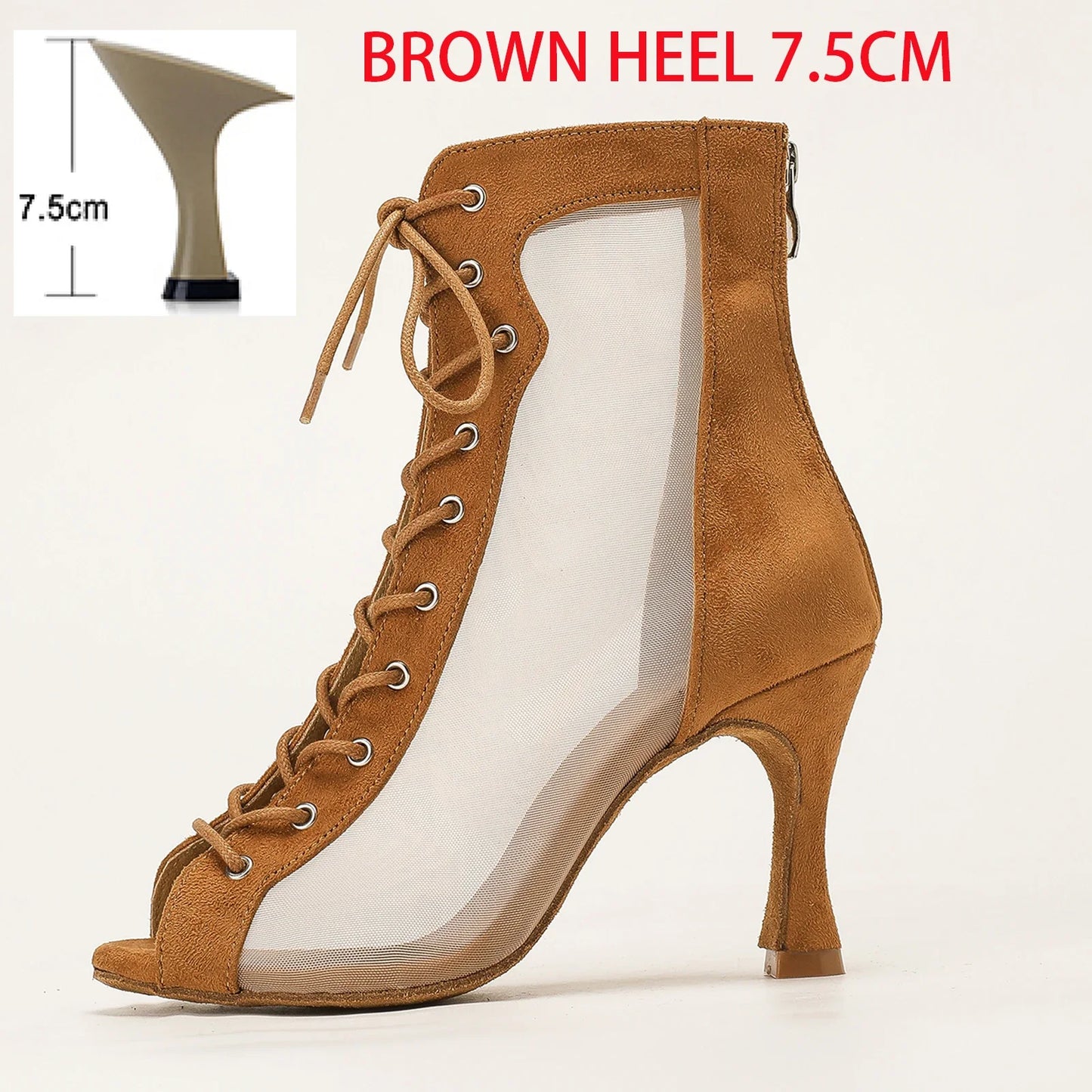 Profession Latin Dance Shoes Woman Suede Mesh Ventilation Ballroom Salsa Boots for Girls Soft Bottom Practice Jazz Latin Boots